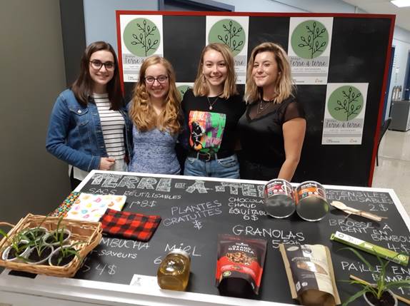 Un projet d’entrepreneuriat social voit le jour au Collège Shawinigan: quatre étudiantes en Sciences humaines démarrent la boutique Terre à terre